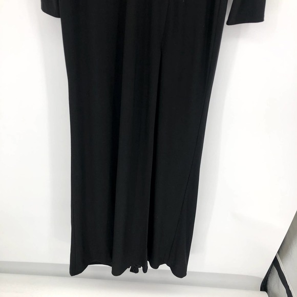 IEENA FOR MAC DUGGAL Jersey Gown 12 Black Long Sleeve Asymmetrical Ruched NWT - Picture 13 of 15